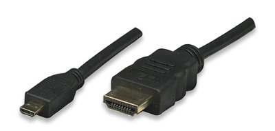 HDMI Kabel High Speed with Ethernet mit Micro D Schwarz 1 m HDMI Kabel High Speed with Ethernet mit Micro D Schwarz 1 m