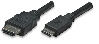 HDMI Kabel High Speed with Ethernet mit Mini HDMI Schwarz 1,8 m