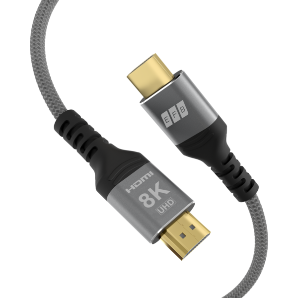 HDMI Kabel Ultra High-Speed 8K60Hz 48 Gbit/s -- 1m grau komp. mit HDMI 2.1/2.0