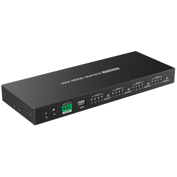HDMI Matrix Switch 4IN-4OUT 4K@60Hz UHD 3D -- Bandbreite: 600MHz, IR Fernbedienung