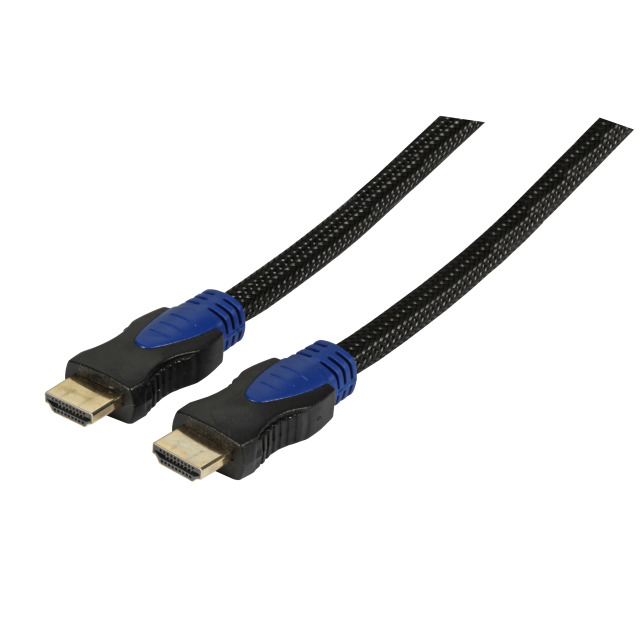 HighSpeed HDMI? Anschlusskabel mit Eth. Nylon A-A, St.-St., 1,0m, schwarz