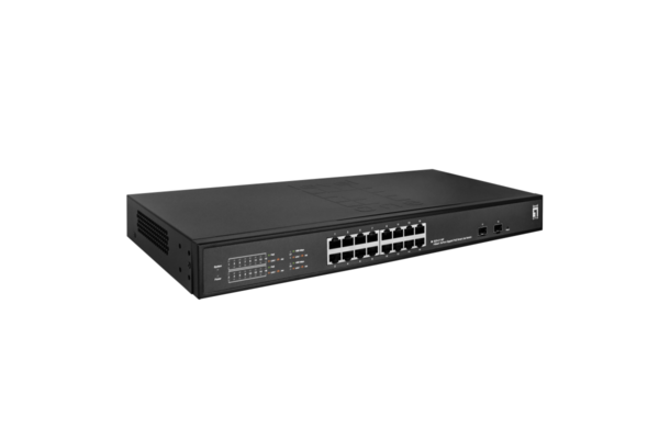Hilbert 18-Port Gigabit PoE Smart Lite Switch, 802.3at/af PoE 8PoE Output 230W PoE Power Budget LAN Switch