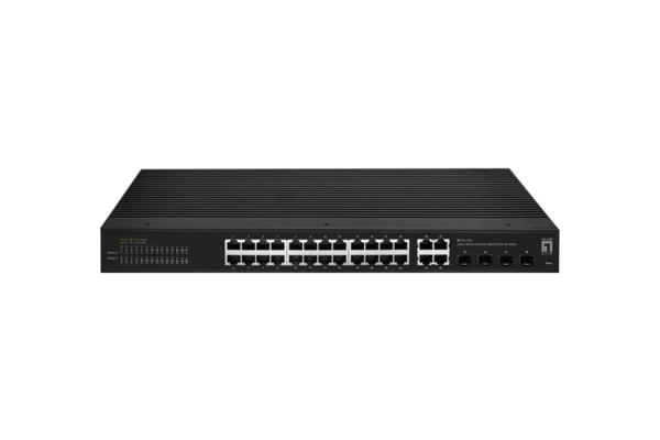 Hilbert 28-Port Industrie Gigabit , 24x RJ45 4x SFP/RJ45 Combo Industrial Ethernet