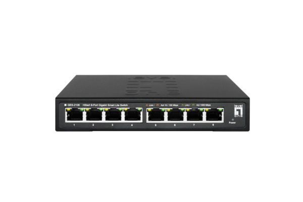Hilbert 8-Port Gigabit Smart Lite Switch, 8 x Gigabit RJ45 Metall Gehäuse