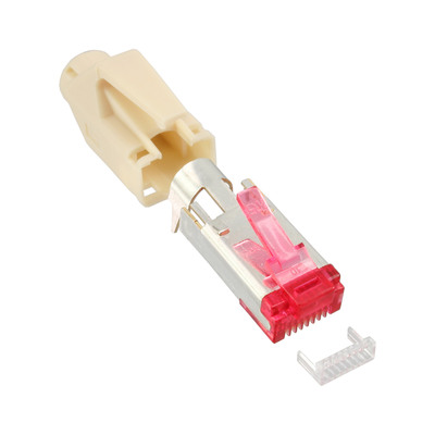 Hirose Crimpstecker Cat. 6 TM21, Knickschutz beige, 10er Pack (Produktbild 1)