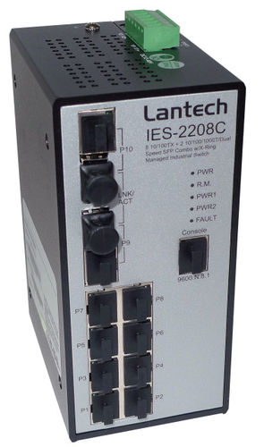 Hutschienen-Switch -20°--60°C 8x10/100TX+2x1000T/SFP SNMP Hutschienen-Switch -20°--60°C 8x10/100TX+2x1000T/SFP SNMP