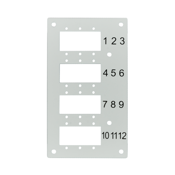 Hutschienenbox Frontblende leer 2,8mm -- für 12x SC-Simplex / LC-Duplex / E2000©