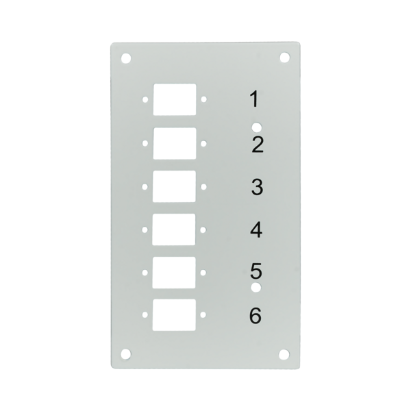 Hutschienenbox Frontblende leer 2,8mm -- für 6x SC-Simplex / LC-Duplex / E2000©