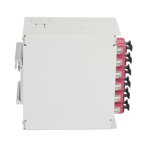 Hutschienenbox OM4 12xSC Pigtail -- abgesetzt 6x SC-Duplex Kupplung