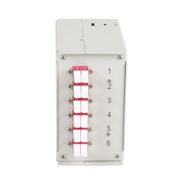 Hutschienenbox OM4 6xLC-Duplex Kupplung -- ohne Pigtails