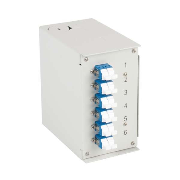 Hutschienenbox OS2 6xLC-Duplex Kupplung -- ohne Pigtails