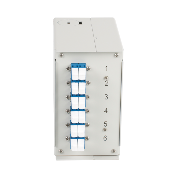 Hutschienenbox OS2 6xLC-Duplex Kupplung -- ohne Pigtails