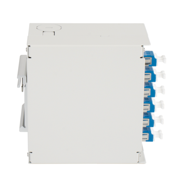 Hutschienenbox OS2 G652D 12xLC Pigtail -- abgesetzt 6x LC-Duplex Kupplung