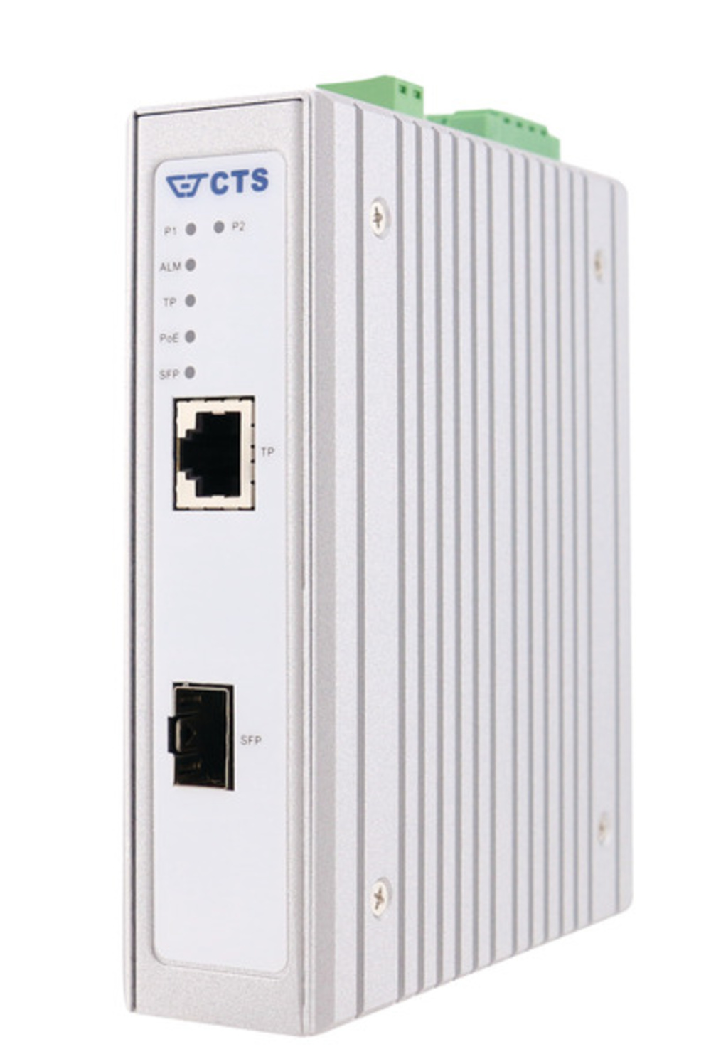 Industrial Ethernet  Hutschienen PoE Media Konverter, 1x 100/1000 SFP, 1x 100/1000T RJ45 mit PoE+ - 1 VPE = 10 Stück Industrial Ethernet