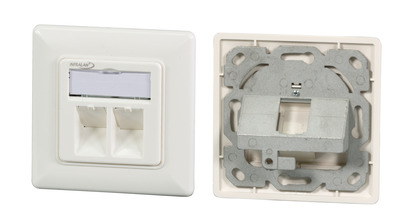 INFRALAN© 2-Port UAE Rahmenset für -- Keystone, Slimline IKS-6A-PVP, designfäh