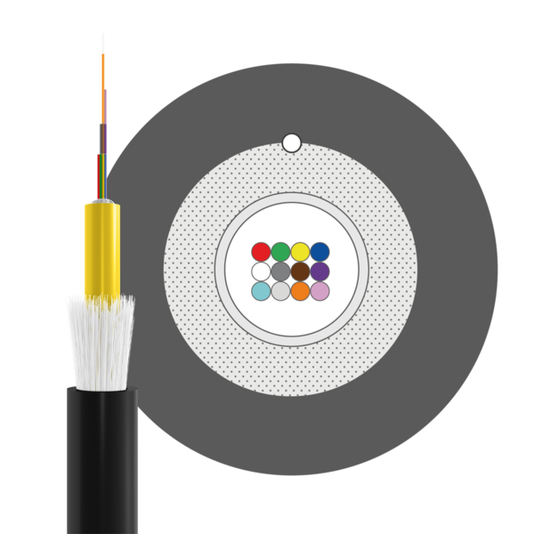 INFRALAN® A-DQ(ZN)B2Y OS2 12E (1x12) -- Fca 3000N PE schwarz, 7,0mm G657A1