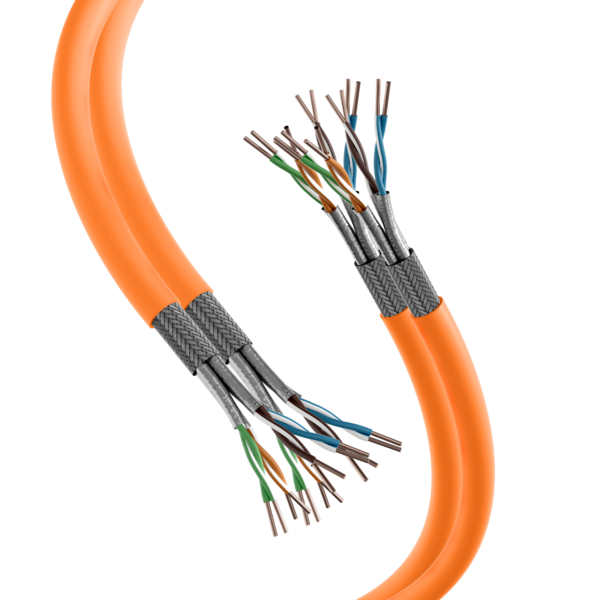 INFRALAN Cat.7 1000 AWG23 S/FTP 2x4P CPR Cca -- orange, 500m