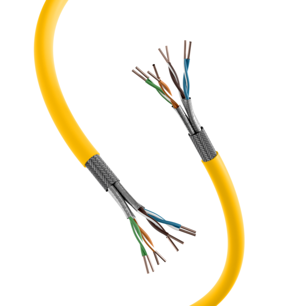 INFRALAN© Cat.7A 1500 AWG22,S/FTP 4P -- CPR Cca, 25 GBit/s ready, melonengelb RAL1028