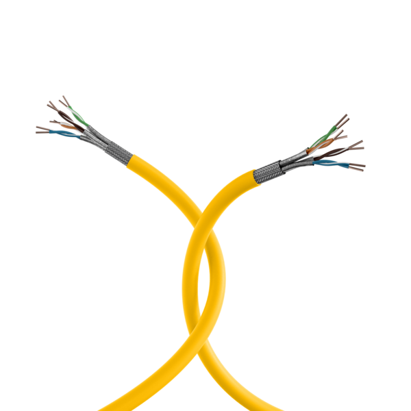INFRALAN© Cat.7A 1500 AWG22,S/FTP 4P -- CPR Cca, 25 GBit/s ready, melonengelb RAL1028