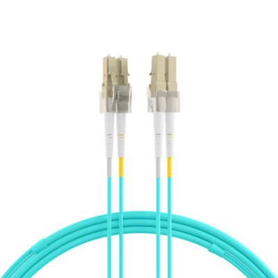 INFRALAN© Duplex Patchkabel Flat-Twin LC-LC OM3 -- 1m LSZH 3x5mm aqua