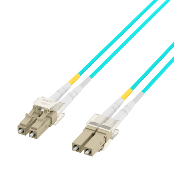 INFRALAN© Duplex Patchkabel Flat-Twin LC-LC OM3 -- 3m LSZH 3x5mm aqua