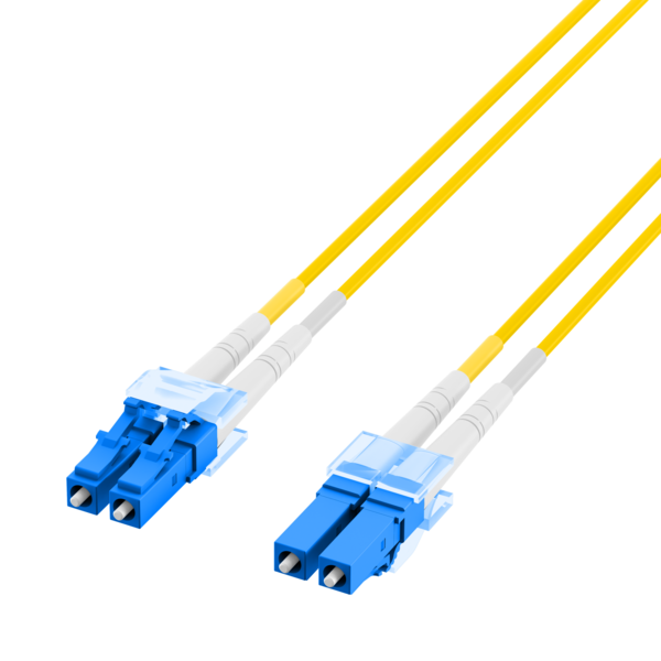 INFRALAN© Duplex Patchkabel Flat-Twin LC-LC OS2 -- 1m LSZH 3x5mm gelb G652D