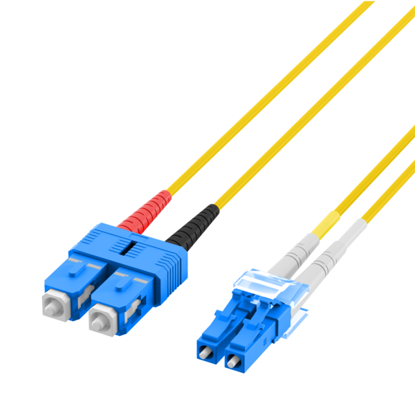 INFRALAN© Duplex Patchkabel Flat-Twin LC-LC OS2 -- 3m LSZH 3x5mm gelb G652D