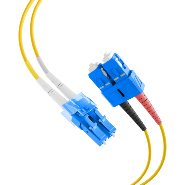 INFRALAN® Duplex Patchkabel Flat-Twin LC-SC OS2 -- 0,5m LSZH 3x5mm gelb G652D
