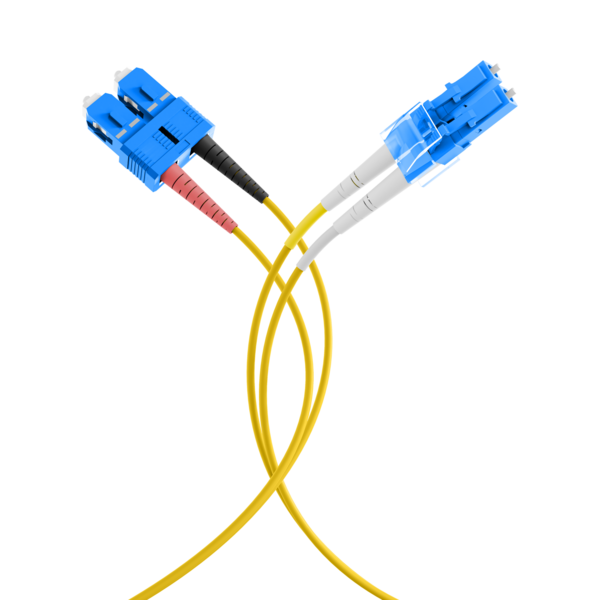 INFRALAN® Duplex Patchkabel Flat-Twin LC-SC OS2, 3m LSZH 3x5mm gelb G652D