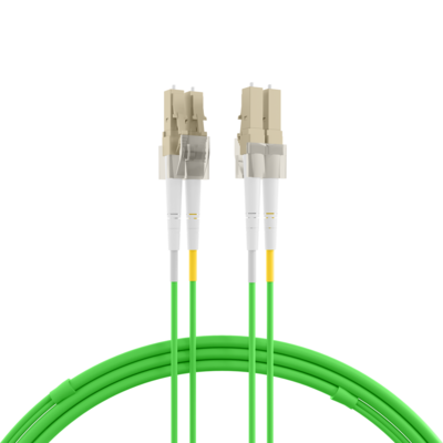 INFRALAN© Duplex Patchkabel LC-LC OM5 -- 0,5m LSZH 2mm limettengrün