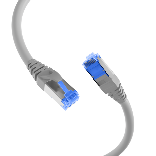 INFRALAN© RJ45 Patchkabel S/FTP, Cat.6A -- TPE superflex, 0,5m, grau