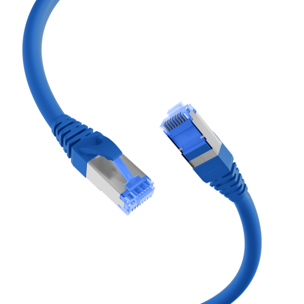 INFRALAN© RJ45 Patchkabel S/FTP, Cat.6A -- TPE superflex, 1,5m, blau