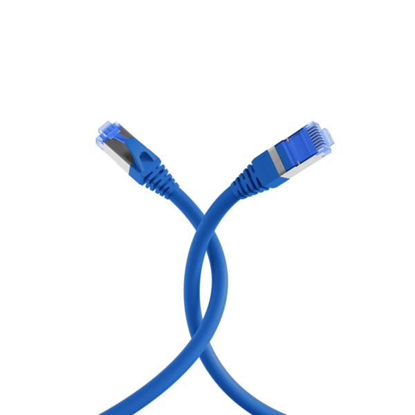 INFRALAN© RJ45 Patchkabel S/FTP, Cat.6A -- TPE superflex, 1,5m, blau