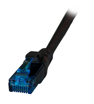 INFRALAN© RJ45 Patchkabel U/UTP, Cat.6A -- LSZH, Premium, 500MHz, 0,5m, schwarz