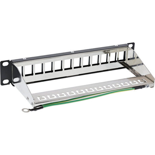 InLine® 10 Patchpanel Leerblech 12x, für Keystone Module, 1HE, RAL9005 schwarz