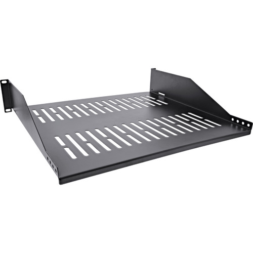 InLine® 19 Fachboden, 400mm, 20kg, 2HE, RAL 9005 schwarz