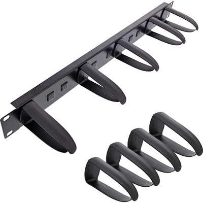 InLine® 19 Kabelführungspanel, 9 Kunststoffbügel abnehmbar, RAL 9005, schwarz InLine® 19 Kabelführungspanel, 9 Kunststoffbügel abnehmbar, RAL 9005, schwarz