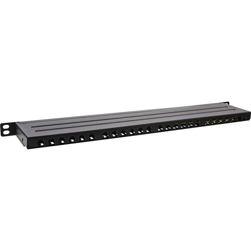 InLine® 19 Patchfeld Cat.6A 0,5 HE 24-fach, mit Staubschutz, schwarz