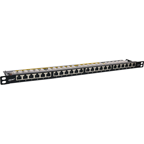 InLine® 19 Patchfeld Cat.6A 0,5 HE 24-fach, mit Staubschutz, schwarz