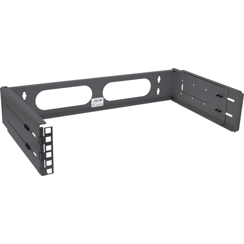 InLine® 19 Rack zur Wandmontage, 2HE, 24-40 cm Tiefe, schwarz RAL9005 Wandschränke