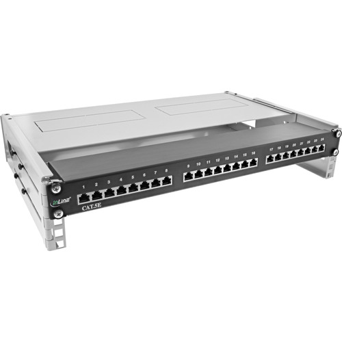 InLine® 19 Rack zur Wandmontage, 2HE, 24-40cm Tiefe, mit Abdeckung, grau