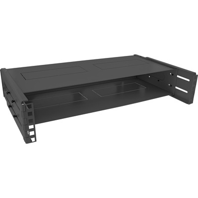 InLine® 19 Rack zur Wandmontage, 2HE, 24-40cm Tiefe, mit Abdeckung, schwarz (Produktbild 1)