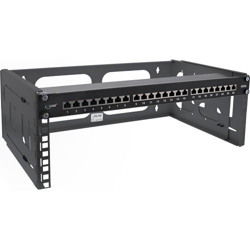 InLine® 19 Rack zur Wandmontage, 4HE, 24-40 cm Tiefe, schwarz RAL9005