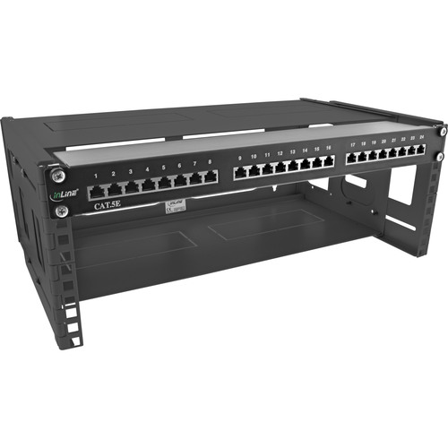 InLine® 19 Rack zur Wandmontage, 4HE, 24-40cm Tiefe, mit Abdeckung, schwarz