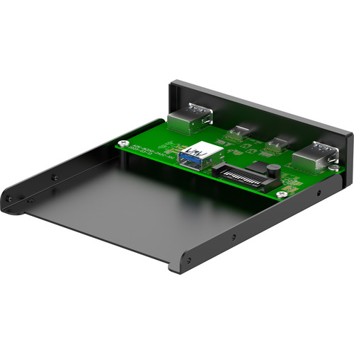 InLine® 3,5 Front Panel, 2x USB-A + 2x USB-C, 10 Gb/s, Metall, schwarz