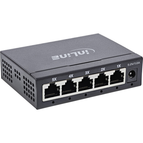 InLine® 5-Port Gigabit Switch, 1 Gb/s, Desktop, Metallgehäuse, lüfterlos