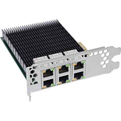 InLine® 6-fach Gigabit Netzwerkkarte, 6x RJ45 1 Gb/s, PCIe x4 (Produktbild 1)