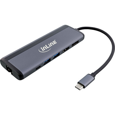 InLine® 8-in-1 USB-C Multihub, HDMI, DP, USB 3.2, PD 3.0 100W, MST (Produktbild 1)