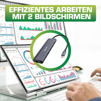 InLine® 8-in-1 USB-C Multihub, HDMI, DP, USB 3.2, PD 3.0 100W, MST