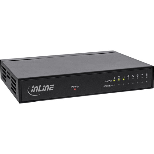 InLine® 8-Port Gigabit Switch, 1 Gb/s, Desktop, Metallgehäuse, lüfterlos
